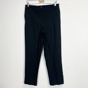 NEW Calvin Klein Pants Womens Size 12 Black Linen Blend Cuff NWOT